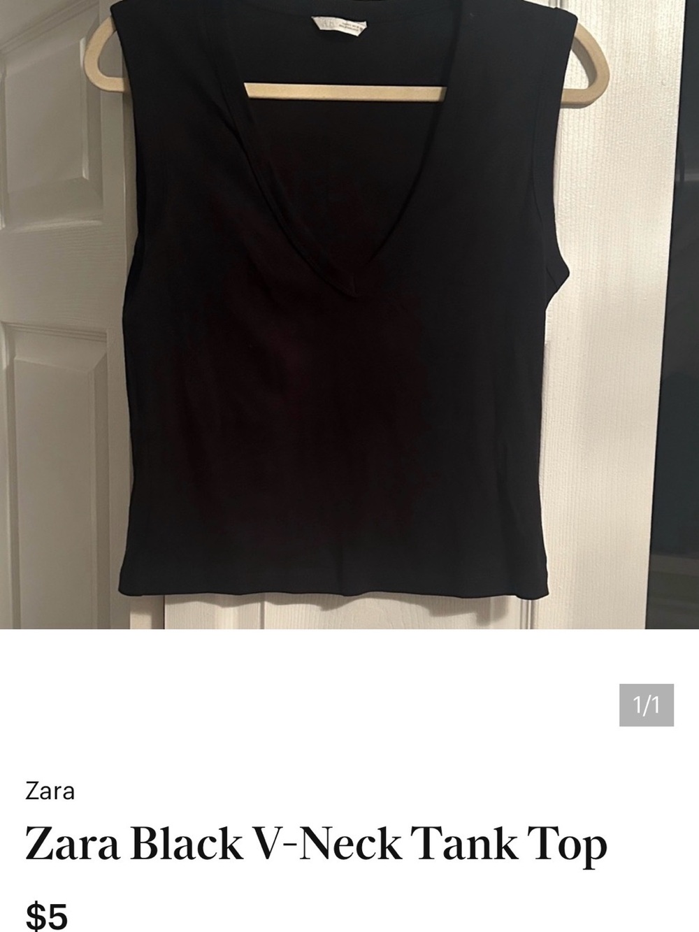 Zara Black V-Neck Sleeveless Tank